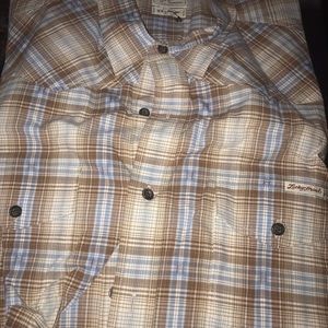 Men button up shirt, short sleeve